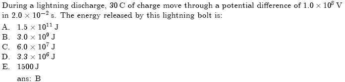 Solved During a lightning discharge, 30 C of charge move | Chegg.com