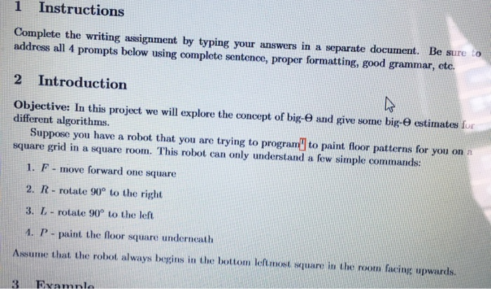 Solved 1 Instructions Complete the writing assignment by | Chegg.com