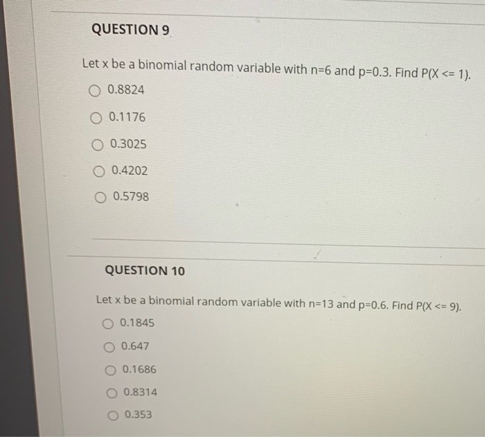 Solved Let x be a binomial random variable with n=2 and | Chegg.com