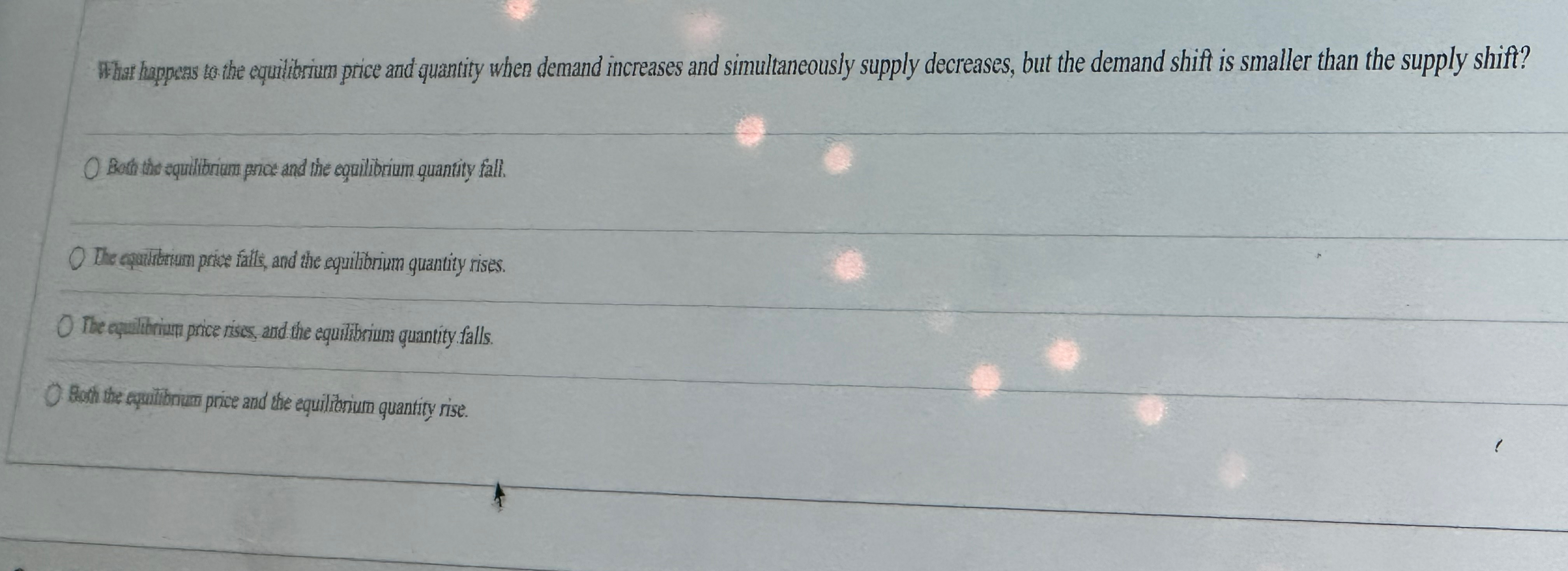 Solved What happeas to the equititrium price and quantity