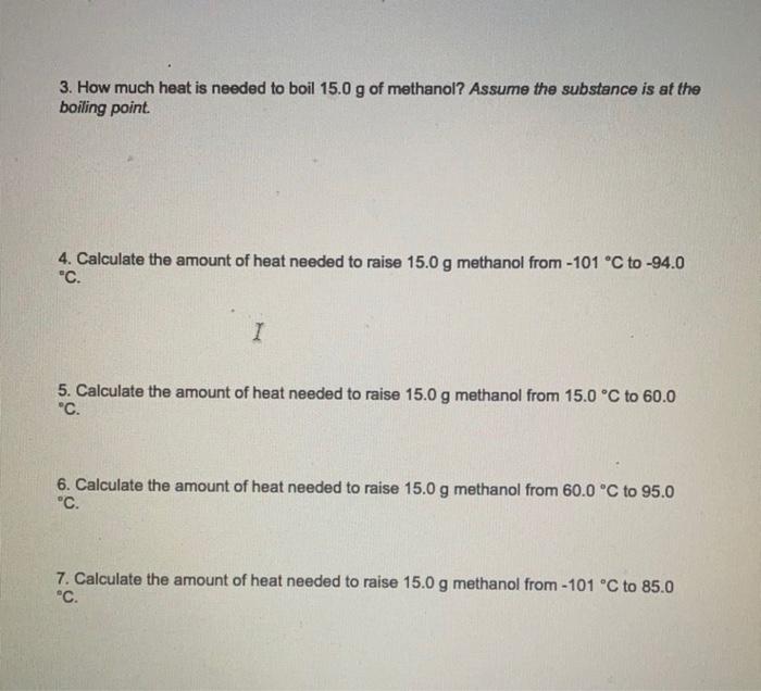 Solved Heating Curve Calculations Worksheet Use the data for