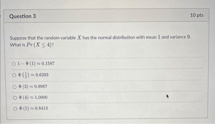 Solved Suppose that the random variable X has the normal | Chegg.com
