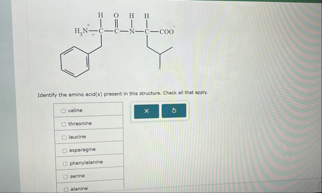 Solved Identify the amino acid(s) ﻿present in this | Chegg.com