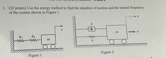 Solved (20 points) Use the energy method to find the | Chegg.com