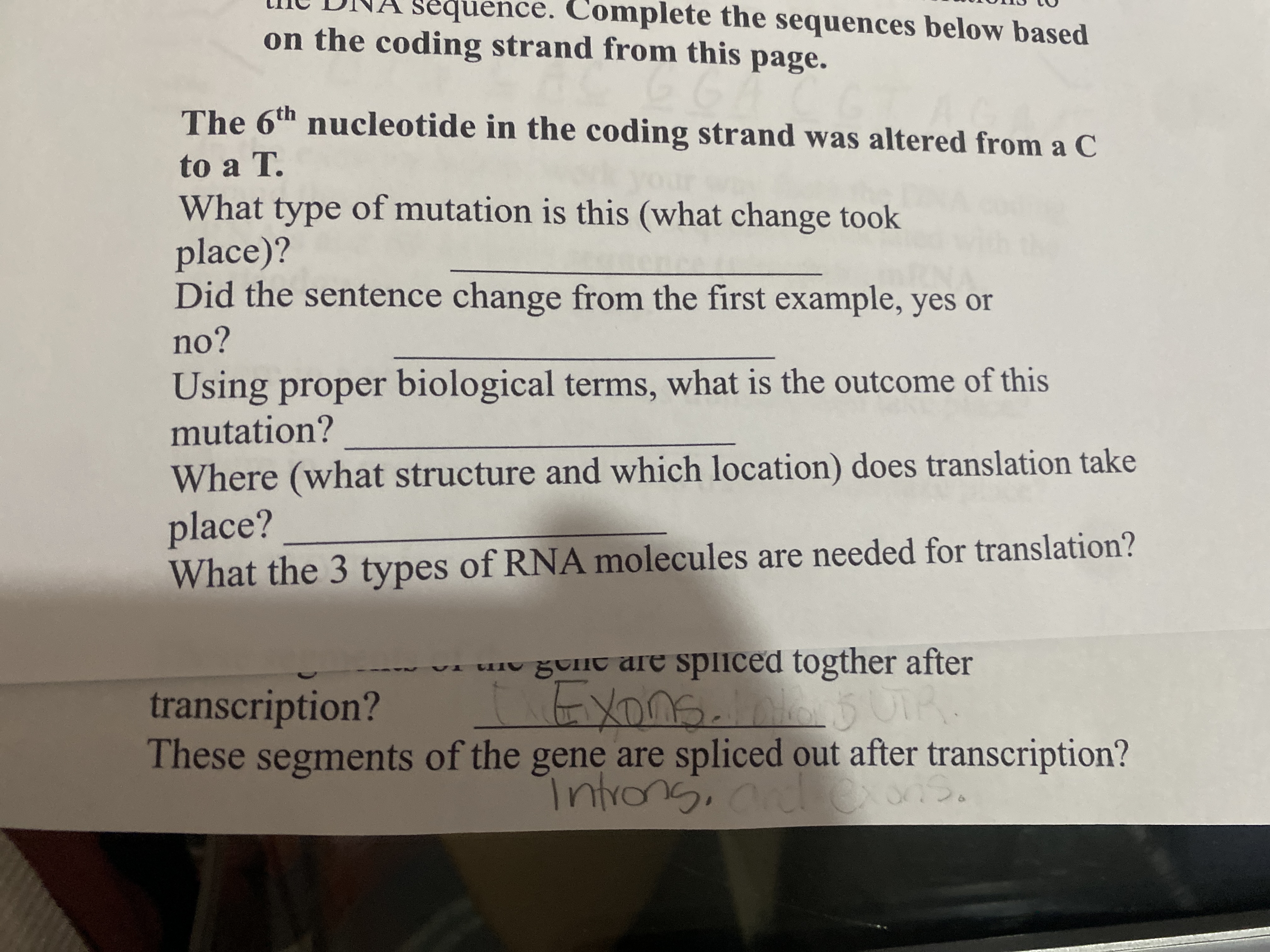 Solved Complete the sequences below basedon the coding | Chegg.com