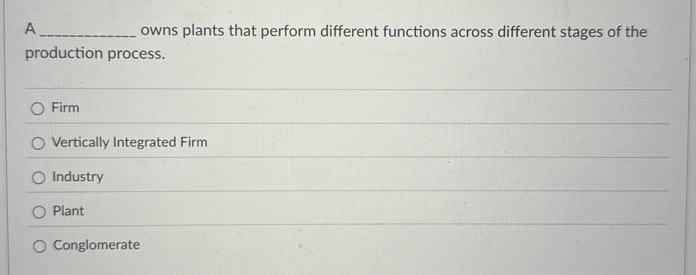 Solved A ﻿owns plants that perform different functions