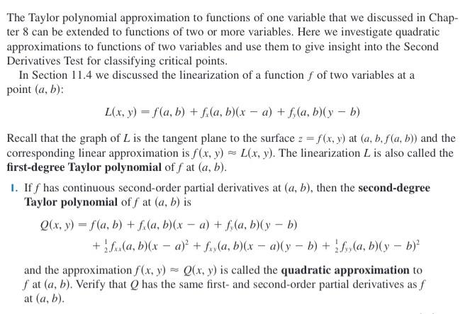 Solved The Taylor Polynomial Approximation To Functions O Chegg Com