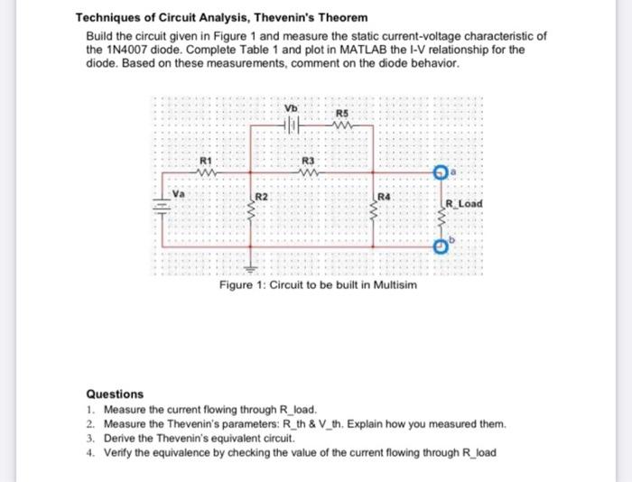 Solved Techniques of Circuit Analysis, Thevenin's Theorem | Chegg.com