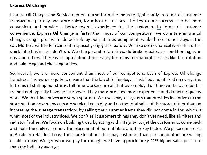 Solved Express Oil Change Express Oil Change and Service