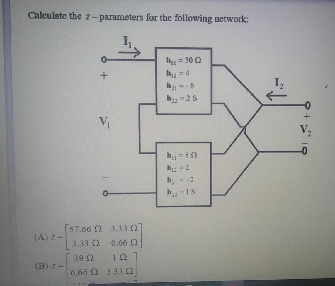 Solved Calculate the z parameters for the following