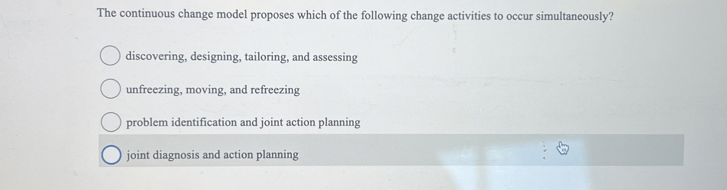 Solved The continuous change model proposes which of the | Chegg.com