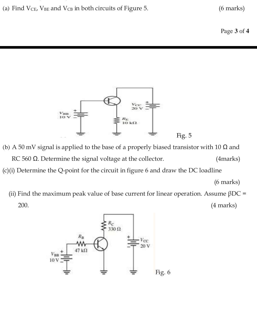 Solved (a) Find VCE,VBE And VCB In Both Circuits Of Figure | Chegg.com