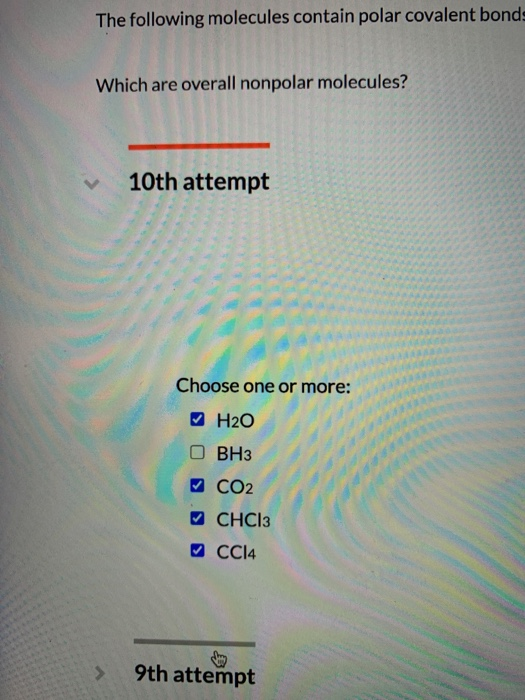 solved-the-following-molecules-contain-polar-covalent-bonds-chegg