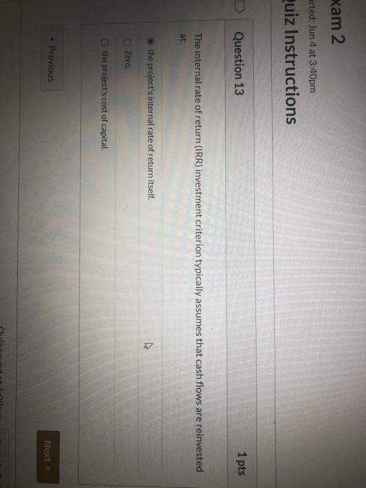 Solved xam 2 arted: Jun 4 at 3:40pm uiz Instructions | Chegg.com