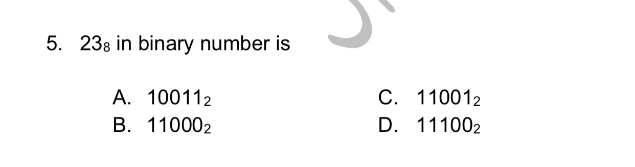 Solved 238 ﻿in binary number | Chegg.com