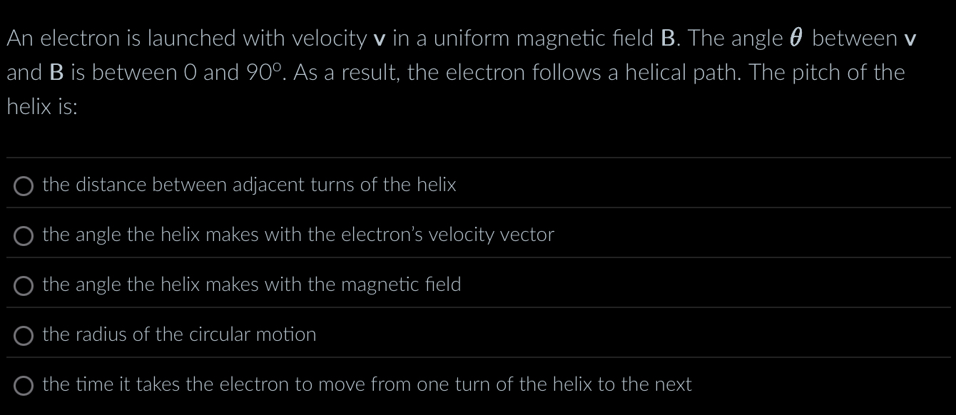 Solved An electron is launched with velocity v ﻿in a uniform | Chegg.com