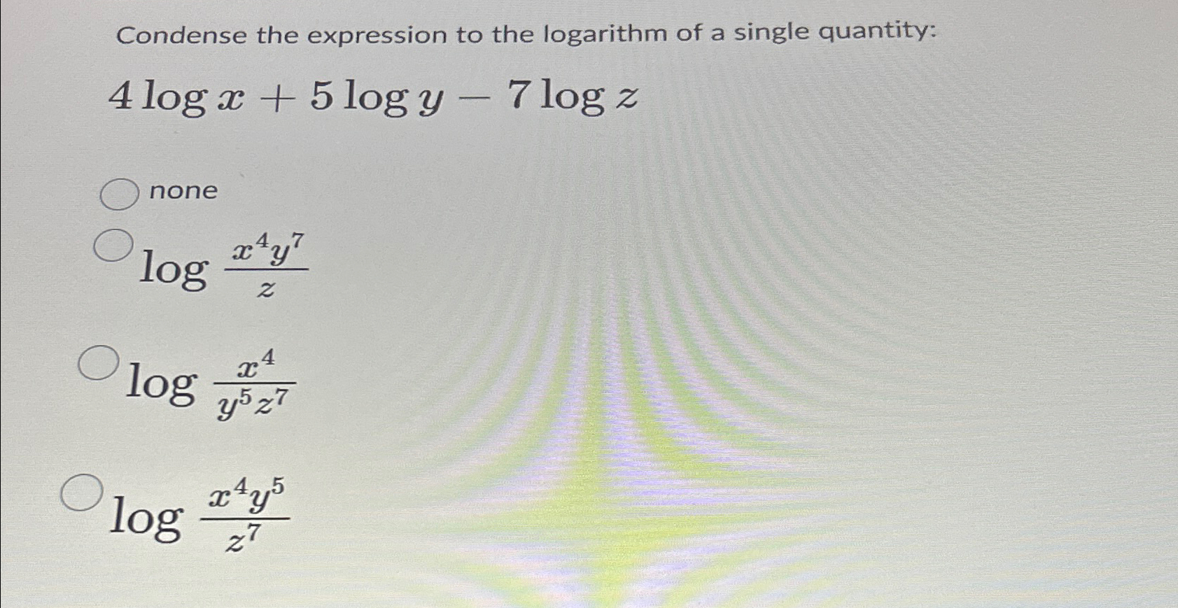 Solved Condense the expression to the logarithm of a single | Chegg.com
