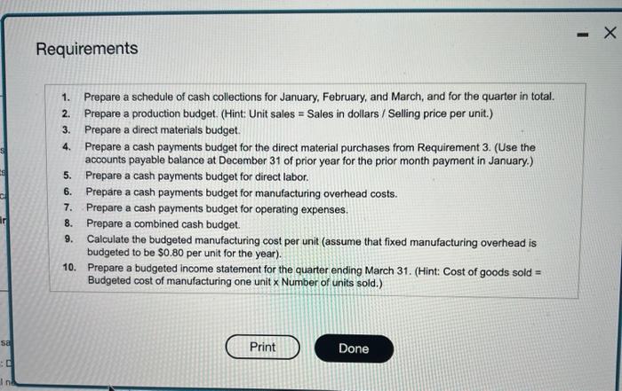 Solved Operations Darley Manufacturing Is Preparing Its Chegg