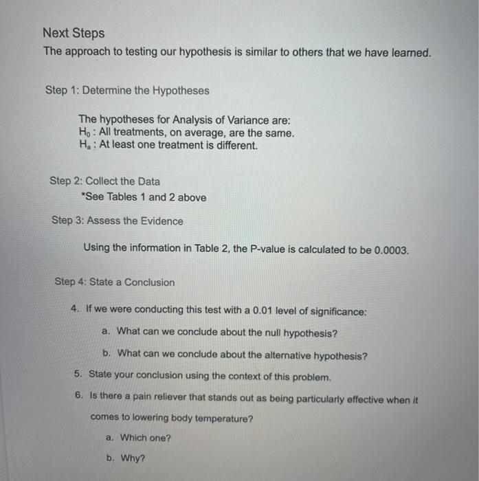 Next Steps
The approach to testing our hypothesis is similar to others that we have learned.
Step 1: Determine the Hypotheses