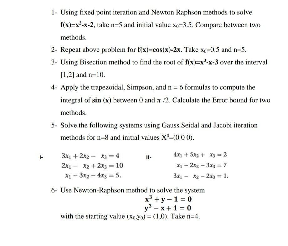 solved-1-using-fixed-point-iteration-and-newton-raphson-chegg