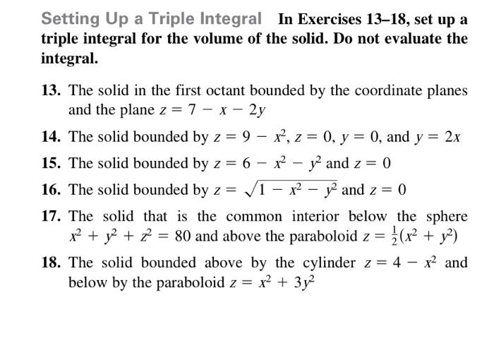 Solved EXAMPLE 2 Using a Triple Integral to Find Volume Find | Chegg.com