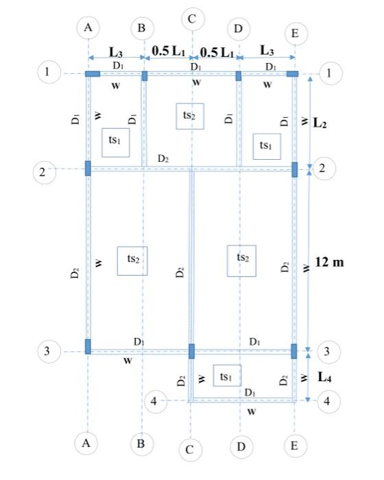 Solved The shown structural plan is a part of a 4-story | Chegg.com