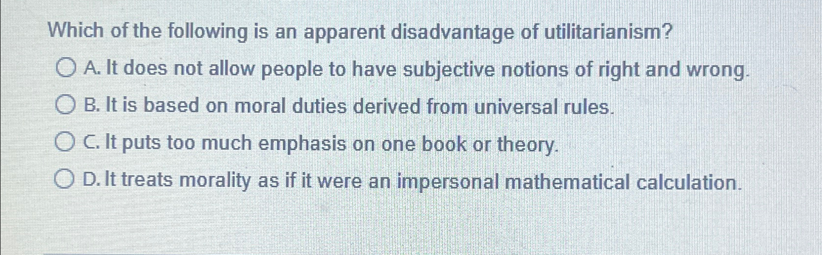 Solved Which of the following is an apparent disadvantage of | Chegg.com