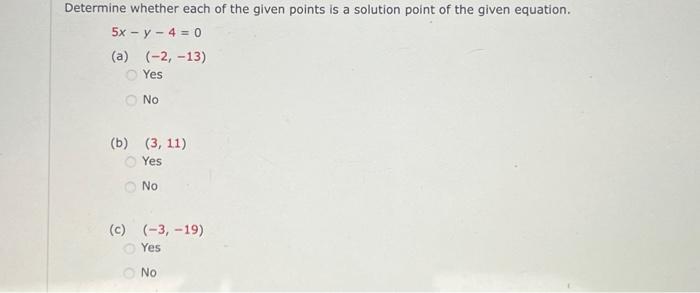 Solved Determine whether each of the given points is a | Chegg.com