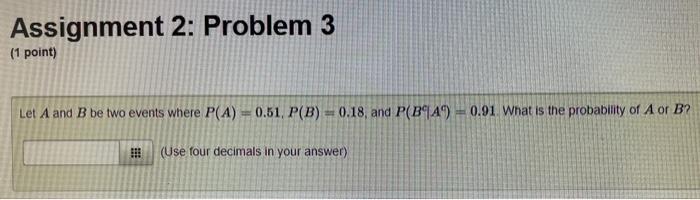 Solved Assignment 2: Problem 2 11 point) An instructor gives | Chegg.com