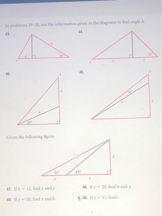 Solved In problems 29-32, use the information given in the | Chegg.com