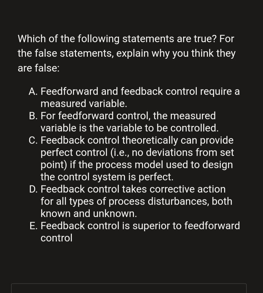 Solved Which of the following statements are true? For the