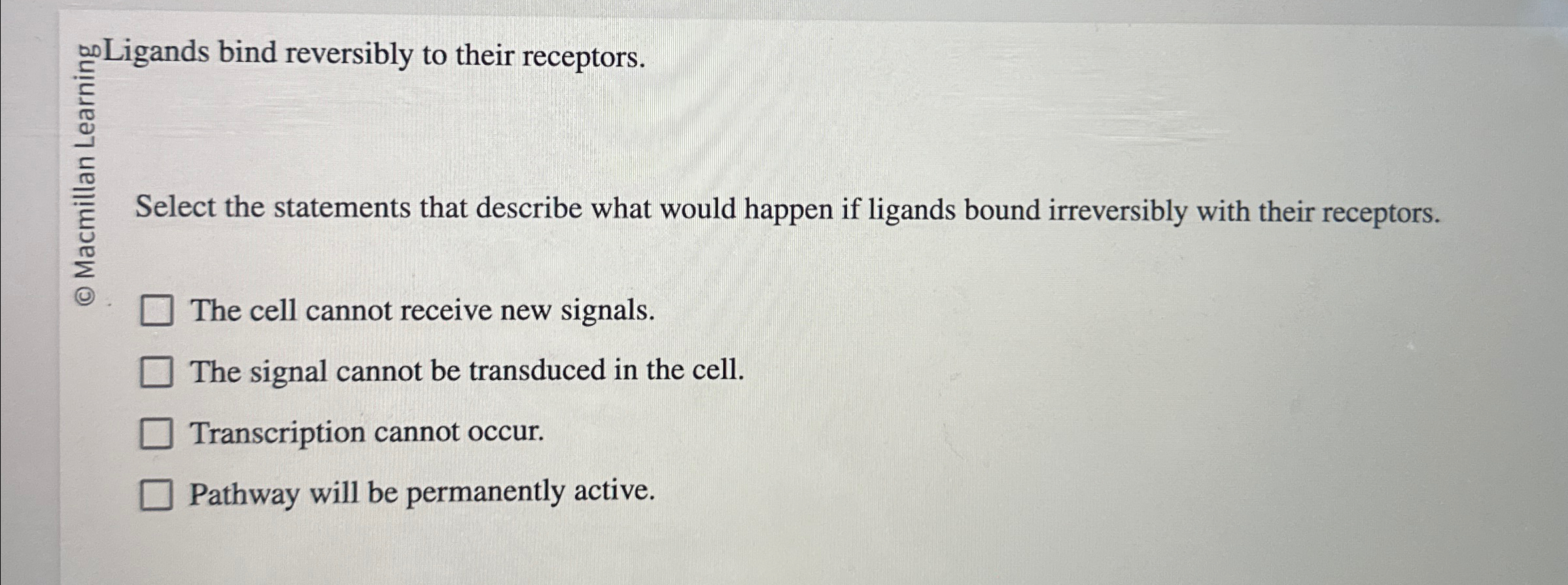 Solved Select the statements that describe what would happen | Chegg.com