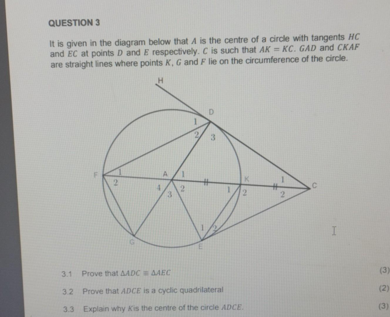 Solved It is given in the diagram below that A is the centre | Chegg.com