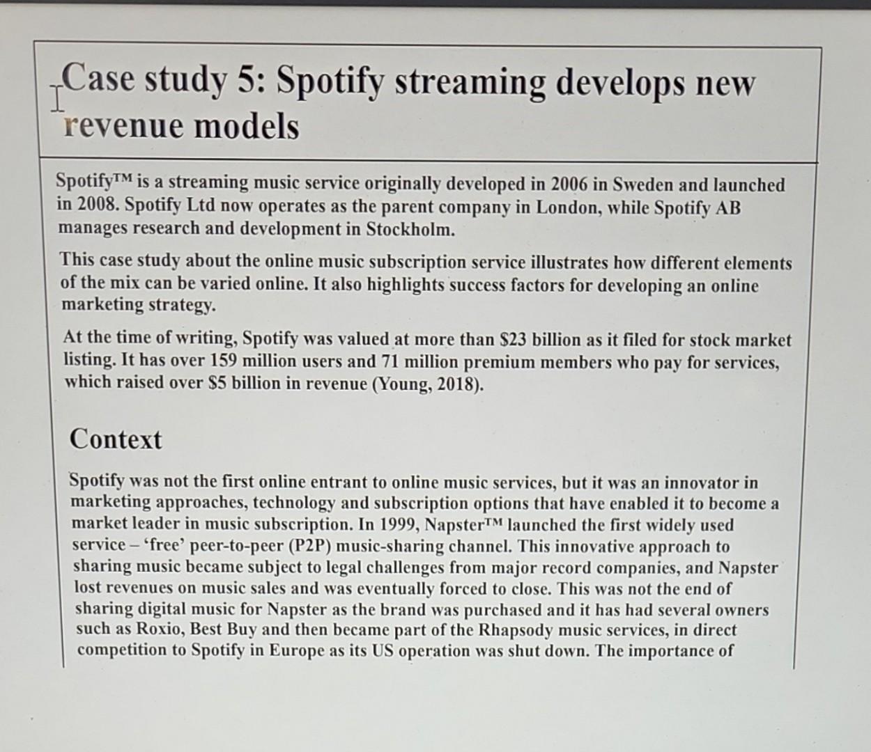 spotify case study harvard solution