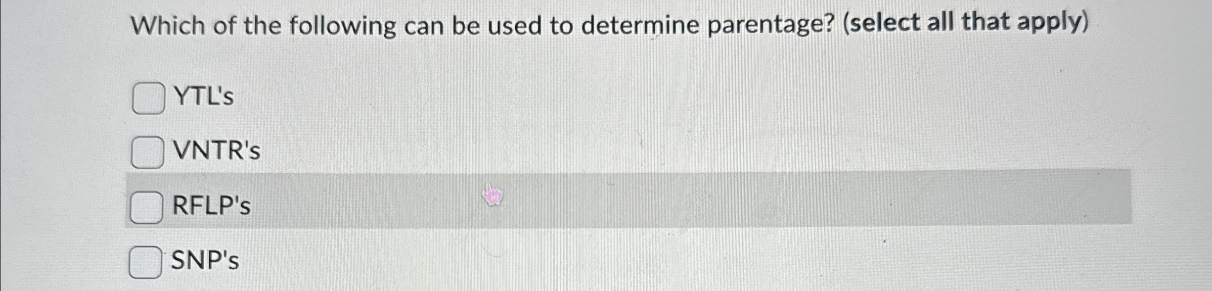 Solved Which of the following can be used to determine | Chegg.com