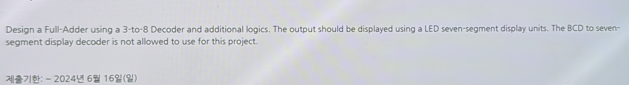 Design a Full-Adder using a 3-to-8 ﻿Decoder and | Chegg.com