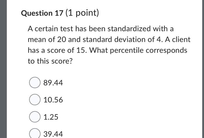 Solved A certain test has been standardized with a mean of | Chegg.com