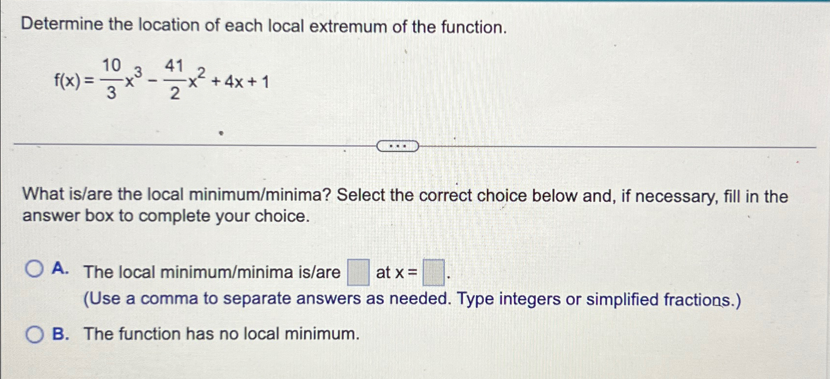 Solved Determine the location of each local extremum of the | Chegg.com