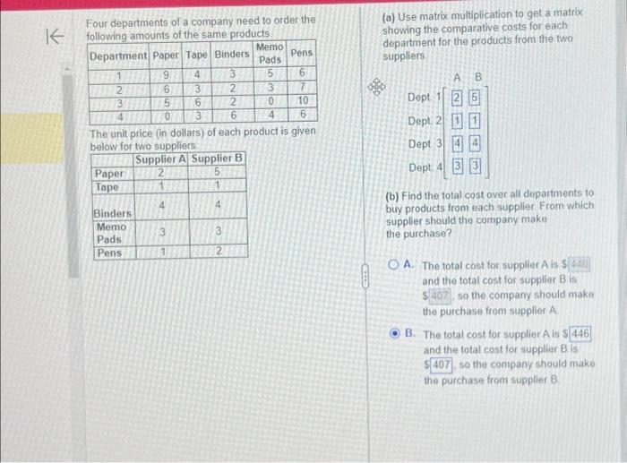 solved-four-departments-of-a-company-need-to-order-the-chegg