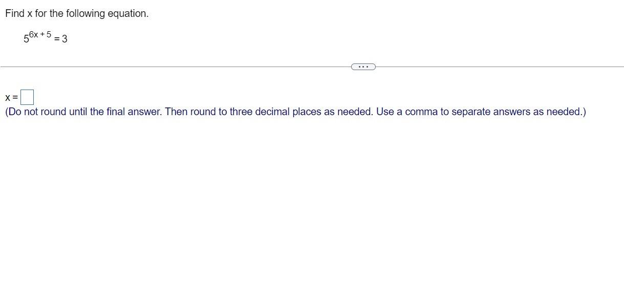 find the value of x if 5 3 x 6 answer