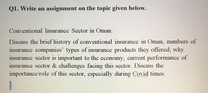 Solved Q1. Write an assignment on the topic given below. | Chegg.com