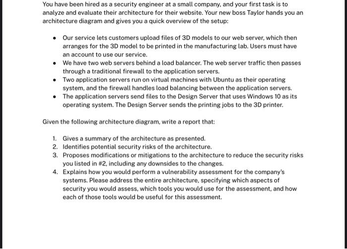 Solved You have been hired as a security engineer at a small | Chegg.com