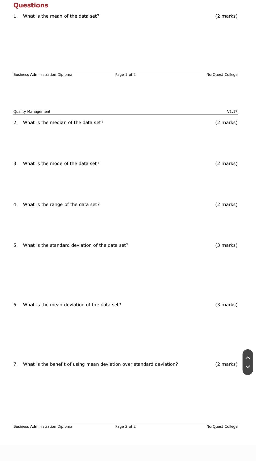 data and statistics homework 2 answer key