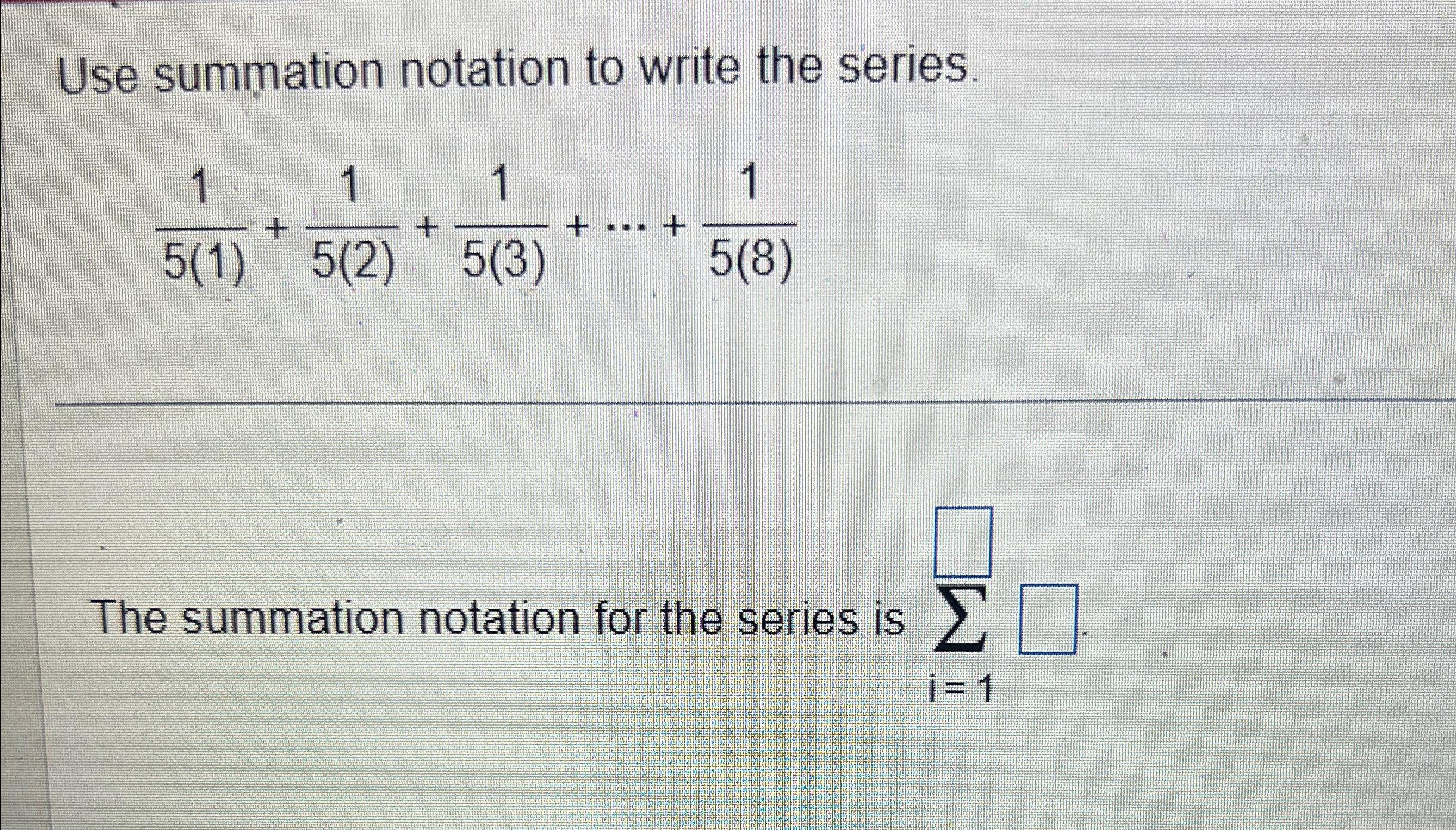 Solved Use summation notation to write the | Chegg.com