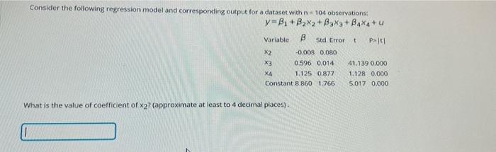Solved Consider the following regression model and | Chegg.com
