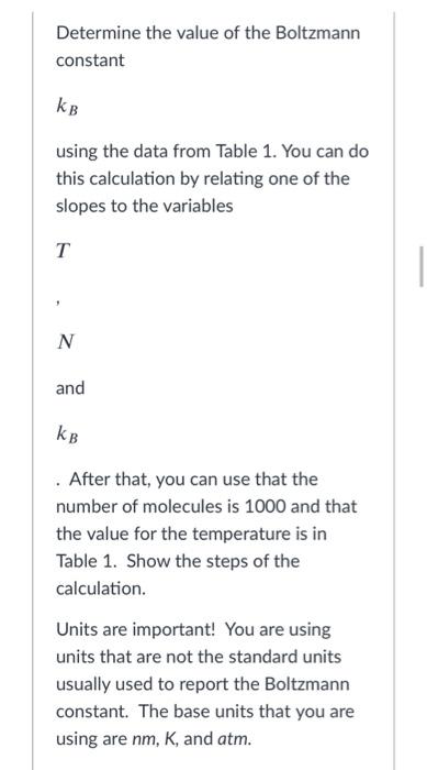 Solved Determine the value of the Boltzmann constant KB | Chegg.com