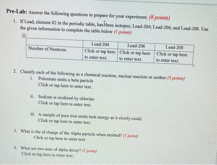 Solved Pre-Lab: Answer the following questions to prepare | Chegg.com