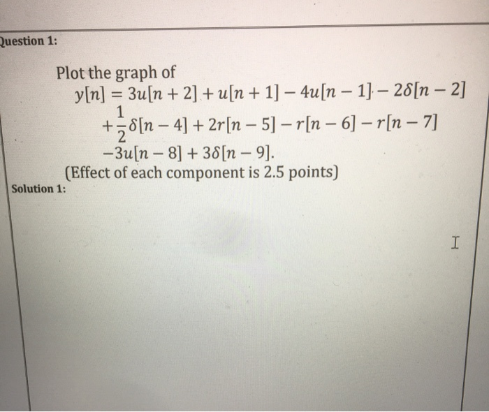 Question 1 Plot The Graph Of Y N 3u N 2 U N Chegg Com