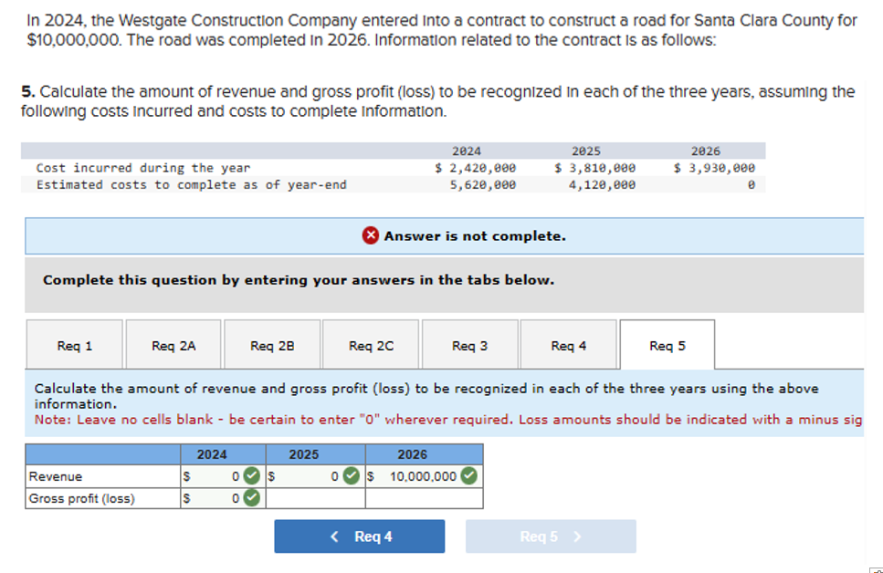 Solved In 2024, ﻿the Westgate Construction Company Entered | Chegg.com