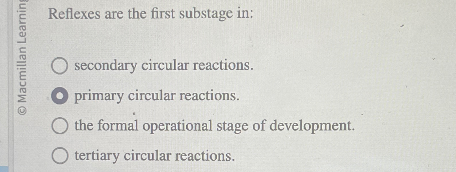 Secondary circular clearance reactions